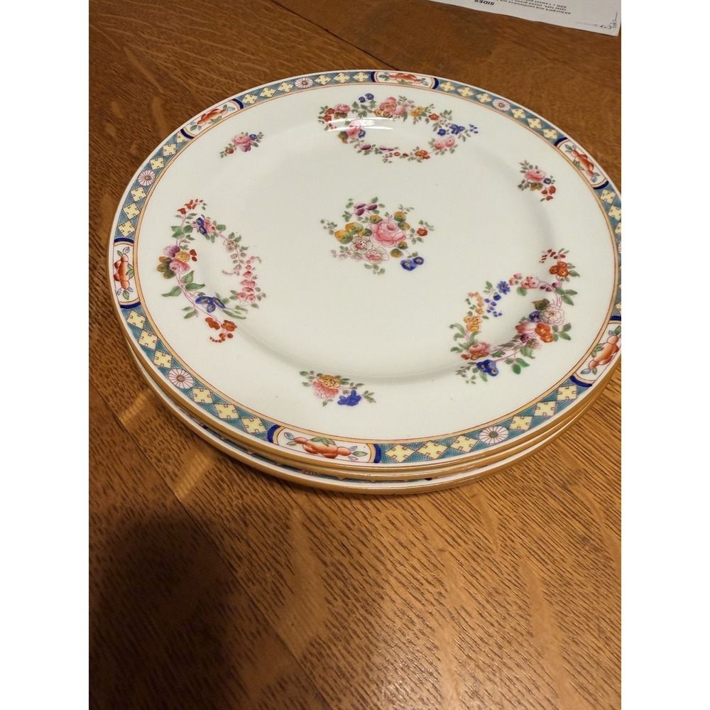 Set Of 4 Vintage Minton B806 Rose Garland 9" Luncheon Plates MINT